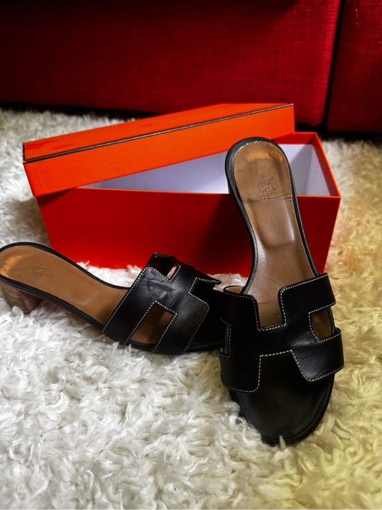 Hermes Shoes - Black Hermes Oasis Sandal - READ DESCRIPTION